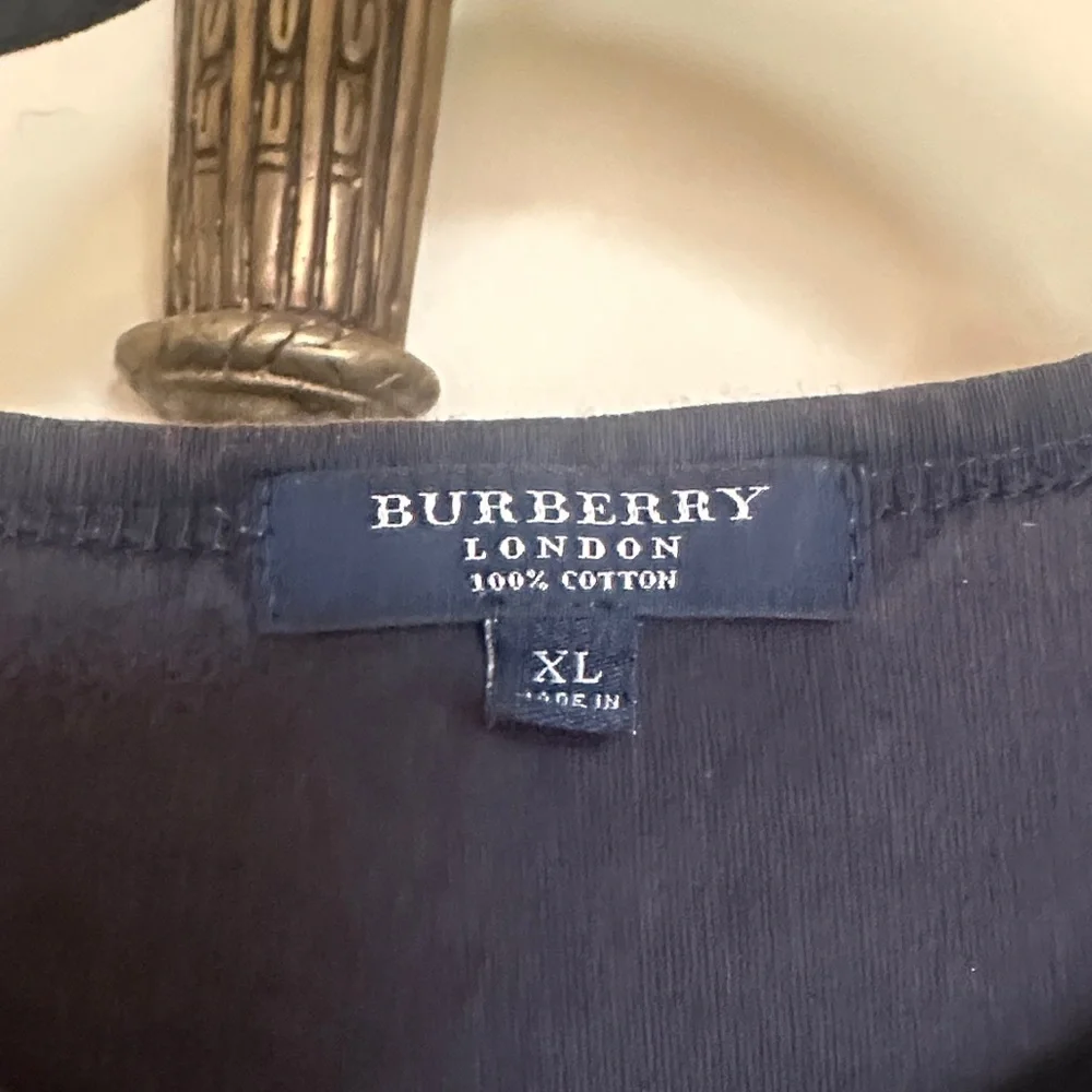 Burberry Navy Cotton T-Shirt - Picture 2 of 4